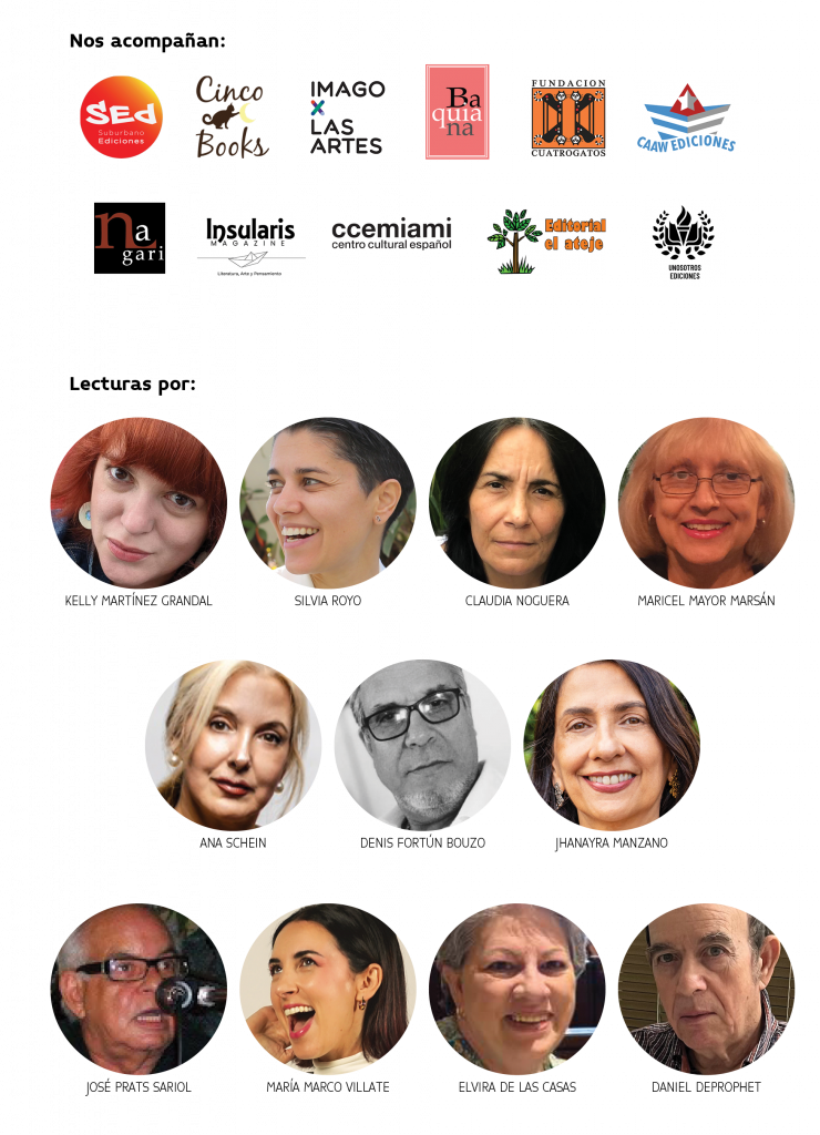 Logos of sponsors and photos of multiple speakers